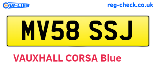 MV58SSJ are the vehicle registration plates.