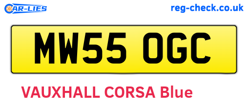MW55OGC are the vehicle registration plates.
