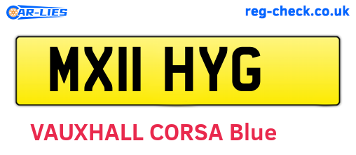 MX11HYG are the vehicle registration plates.