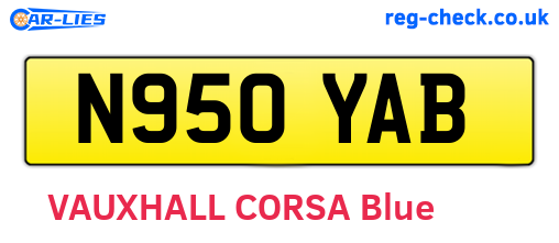 N950YAB are the vehicle registration plates.