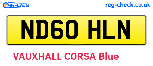 ND60HLN are the vehicle registration plates.