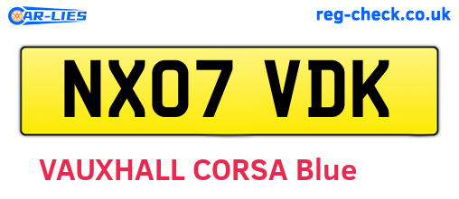 NX07VDK are the vehicle registration plates.