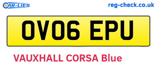 OV06EPU are the vehicle registration plates.