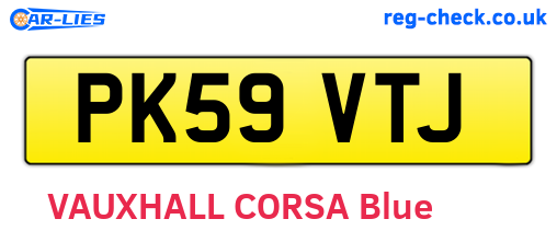 PK59VTJ are the vehicle registration plates.