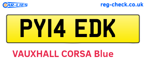 PY14EDK are the vehicle registration plates.