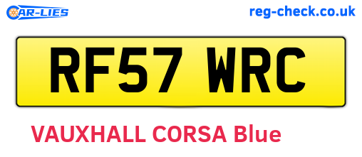 RF57WRC are the vehicle registration plates.