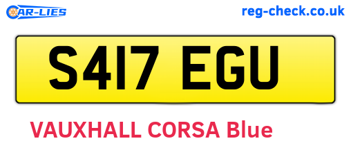 S417EGU are the vehicle registration plates.