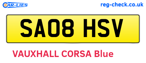 SA08HSV are the vehicle registration plates.