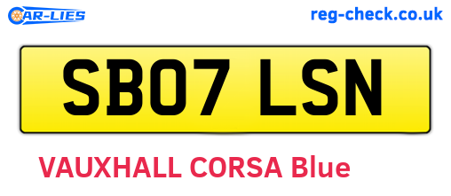 SB07LSN are the vehicle registration plates.