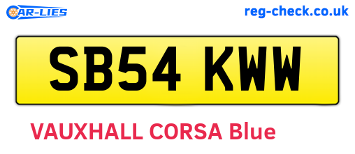 SB54KWW are the vehicle registration plates.