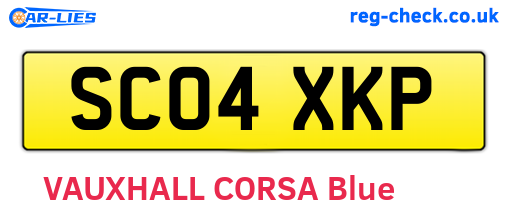 SC04XKP are the vehicle registration plates.