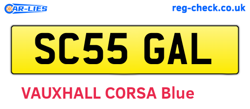 SC55GAL are the vehicle registration plates.