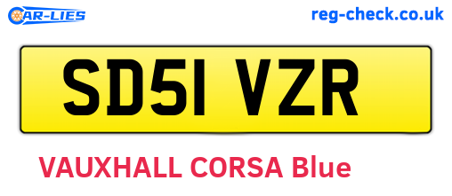 SD51VZR are the vehicle registration plates.