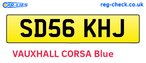 SD56KHJ are the vehicle registration plates.