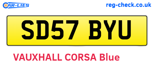 SD57BYU are the vehicle registration plates.