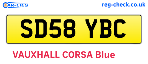 SD58YBC are the vehicle registration plates.