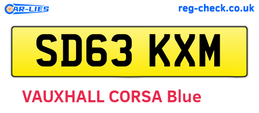 SD63KXM are the vehicle registration plates.