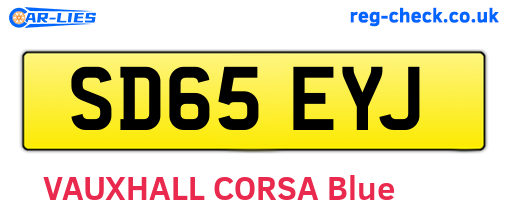 SD65EYJ are the vehicle registration plates.
