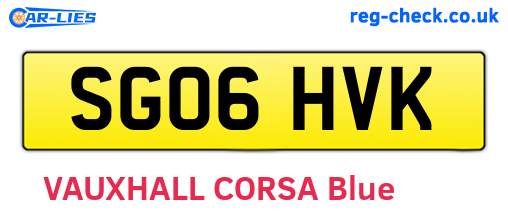 SG06HVK are the vehicle registration plates.