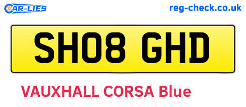 SH08GHD are the vehicle registration plates.