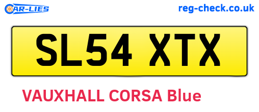 SL54XTX are the vehicle registration plates.