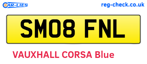 SM08FNL are the vehicle registration plates.