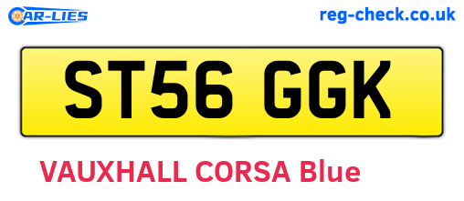 ST56GGK are the vehicle registration plates.