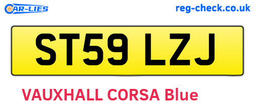 ST59LZJ are the vehicle registration plates.