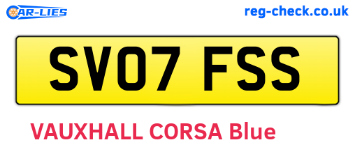 SV07FSS are the vehicle registration plates.