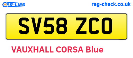 SV58ZCO are the vehicle registration plates.