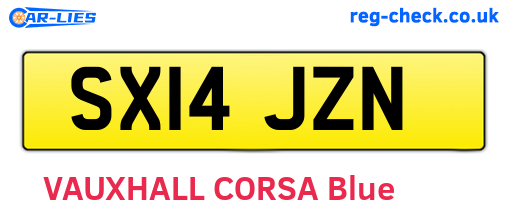 SX14JZN are the vehicle registration plates.