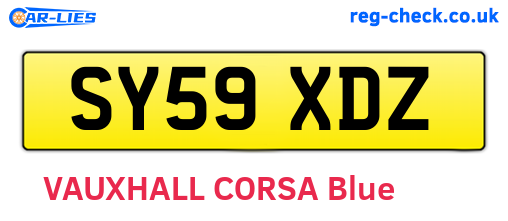 SY59XDZ are the vehicle registration plates.