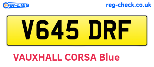 V645DRF are the vehicle registration plates.