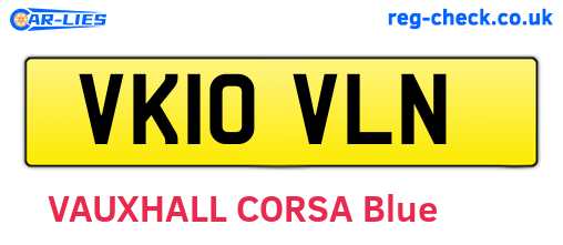 VK10VLN are the vehicle registration plates.