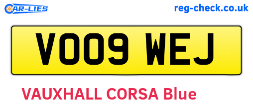 VO09WEJ are the vehicle registration plates.