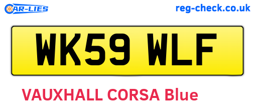 WK59WLF are the vehicle registration plates.