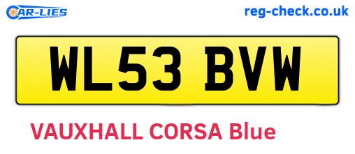 WL53BVW are the vehicle registration plates.