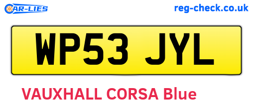 WP53JYL are the vehicle registration plates.