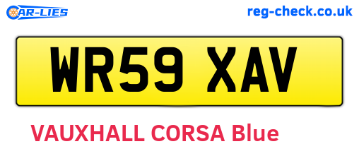 WR59XAV are the vehicle registration plates.
