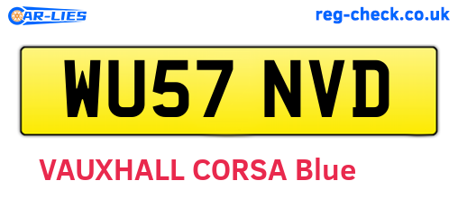 WU57NVD are the vehicle registration plates.