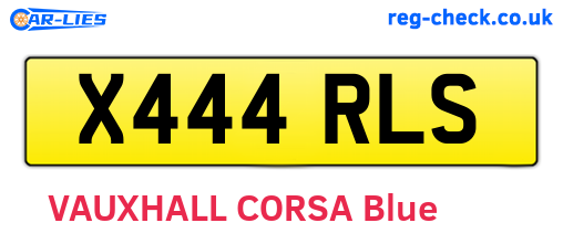 X444RLS are the vehicle registration plates.