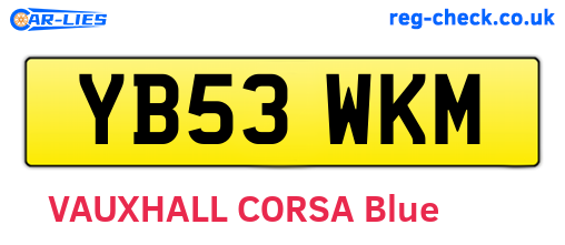 YB53WKM are the vehicle registration plates.