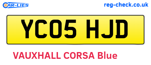 YC05HJD are the vehicle registration plates.