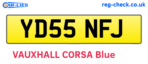 YD55NFJ are the vehicle registration plates.