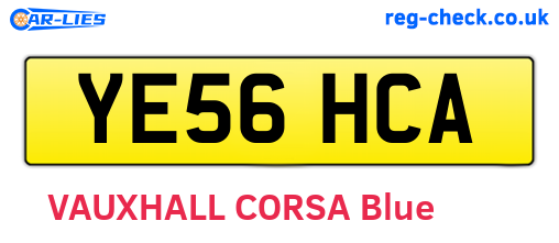 YE56HCA are the vehicle registration plates.