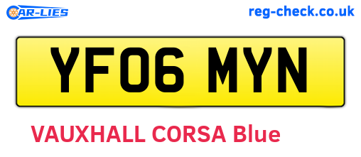 YF06MYN are the vehicle registration plates.