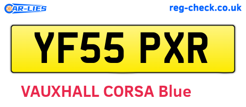 YF55PXR are the vehicle registration plates.