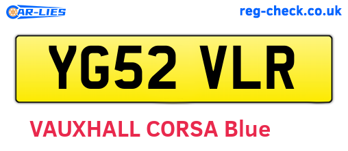 YG52VLR are the vehicle registration plates.