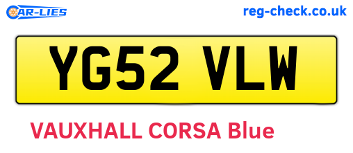 YG52VLW are the vehicle registration plates.
