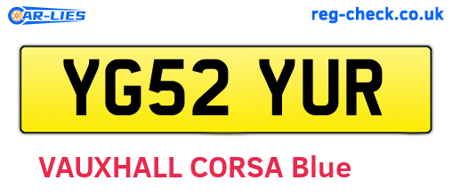 YG52YUR are the vehicle registration plates.